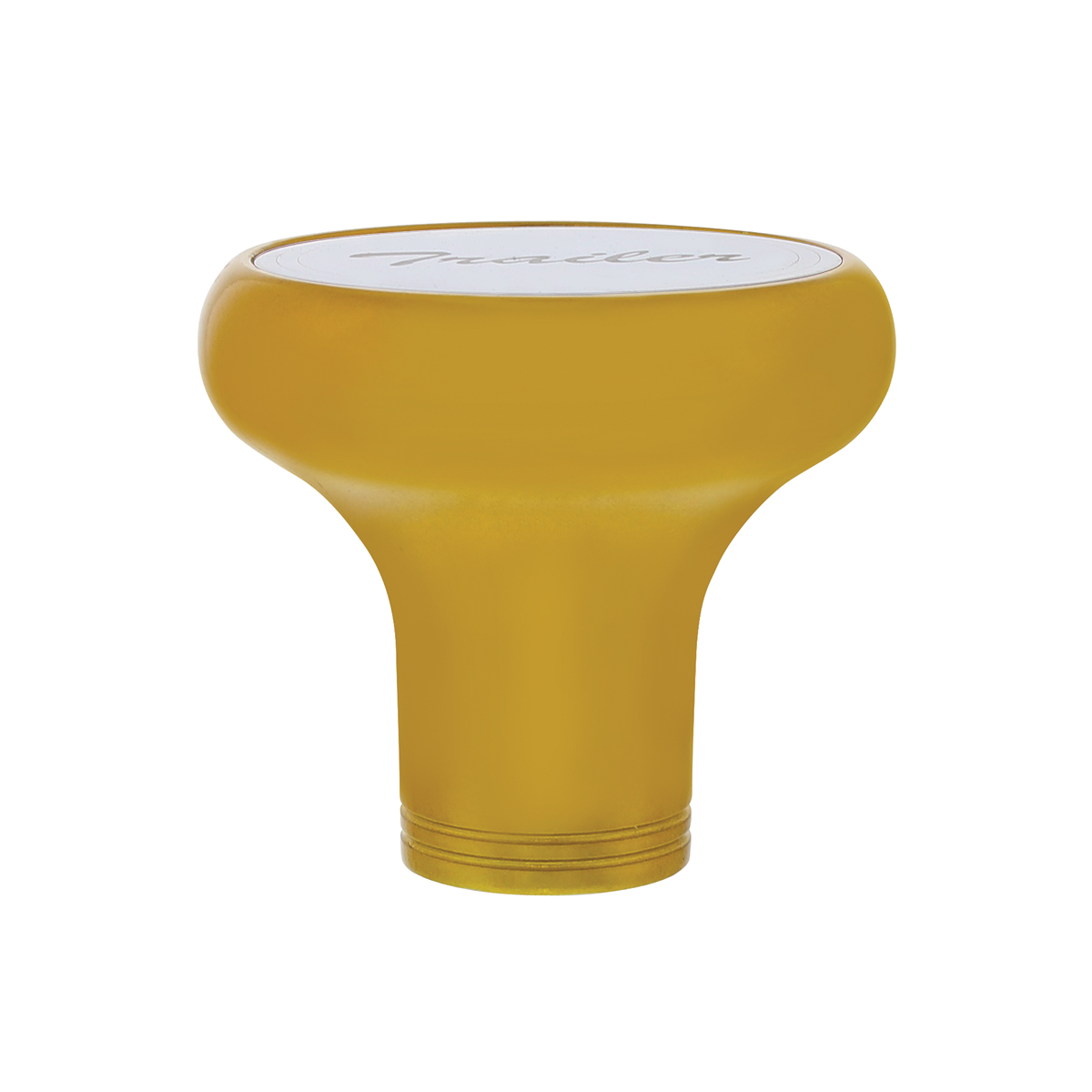 Deluxe Aluminum Screw-On Air Valve Knob With Stainless Trailer Plaque - Electric Yellow - Thumbnail 2
