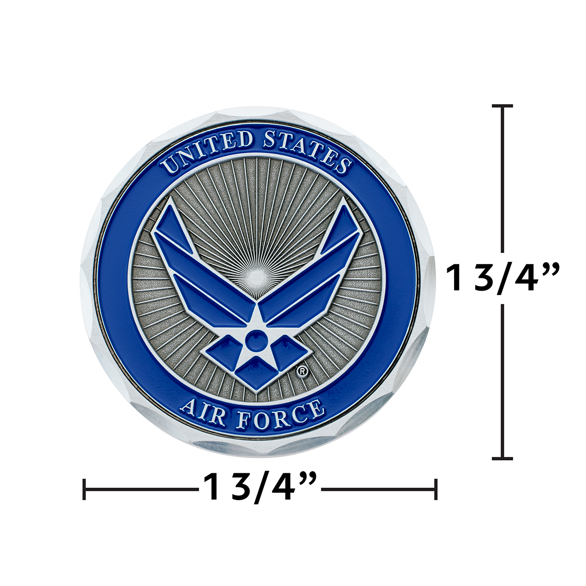 1-3/4" U.S. Military Adhesive Metal Medallion - Air Force - Thumbnail 2