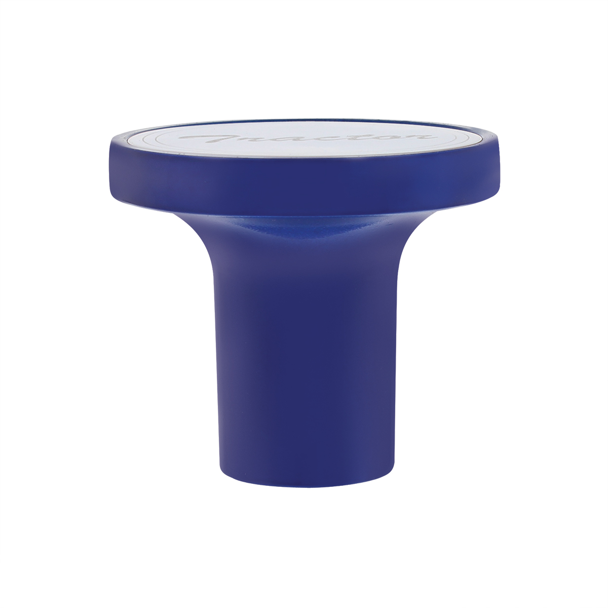 Aluminum Screw-On Air Valve Knob With Stainless Tractor Plaque - Indigo Blue - Thumbnail 2