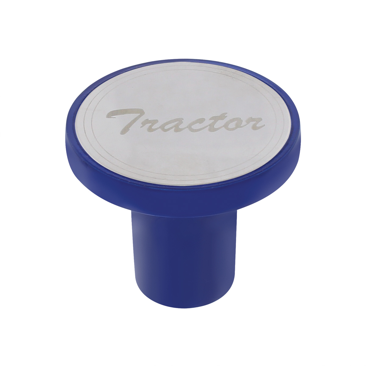 Aluminum Screw-On Air Valve Knob With Stainless Tractor Plaque - Indigo Blue - Thumbnail 5