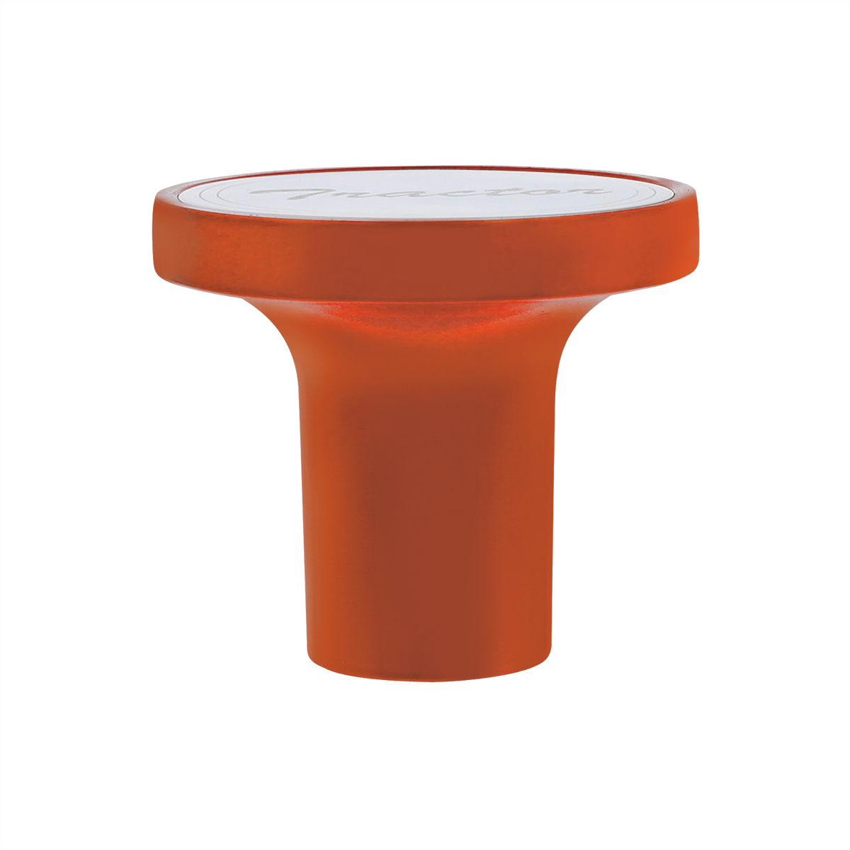 Aluminum Screw-On Air Valve Knob With Stainless Tractor Plaque - Cadmium Orange - Thumbnail 2
