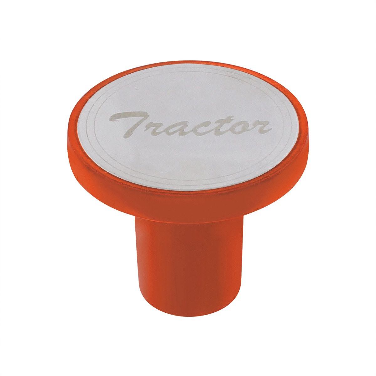 Aluminum Screw-On Air Valve Knob With Stainless Tractor Plaque - Cadmium Orange - Thumbnail 5