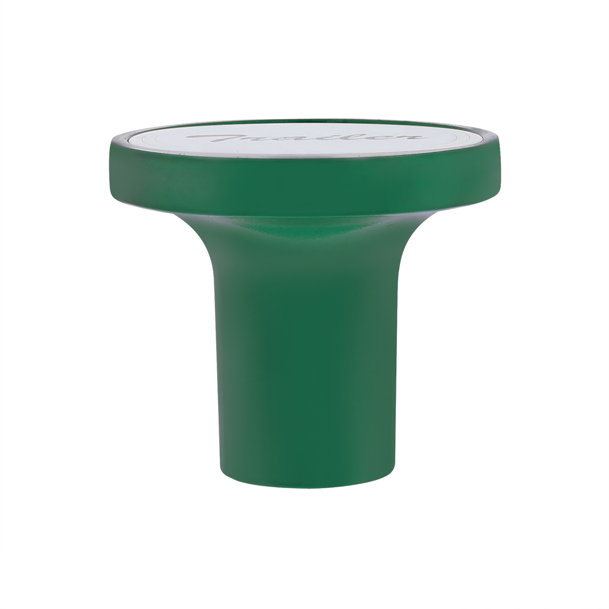 Aluminum Screw-On Air Valve Knob With Stainless Trailer Plaque - Emerald Green - Thumbnail 2