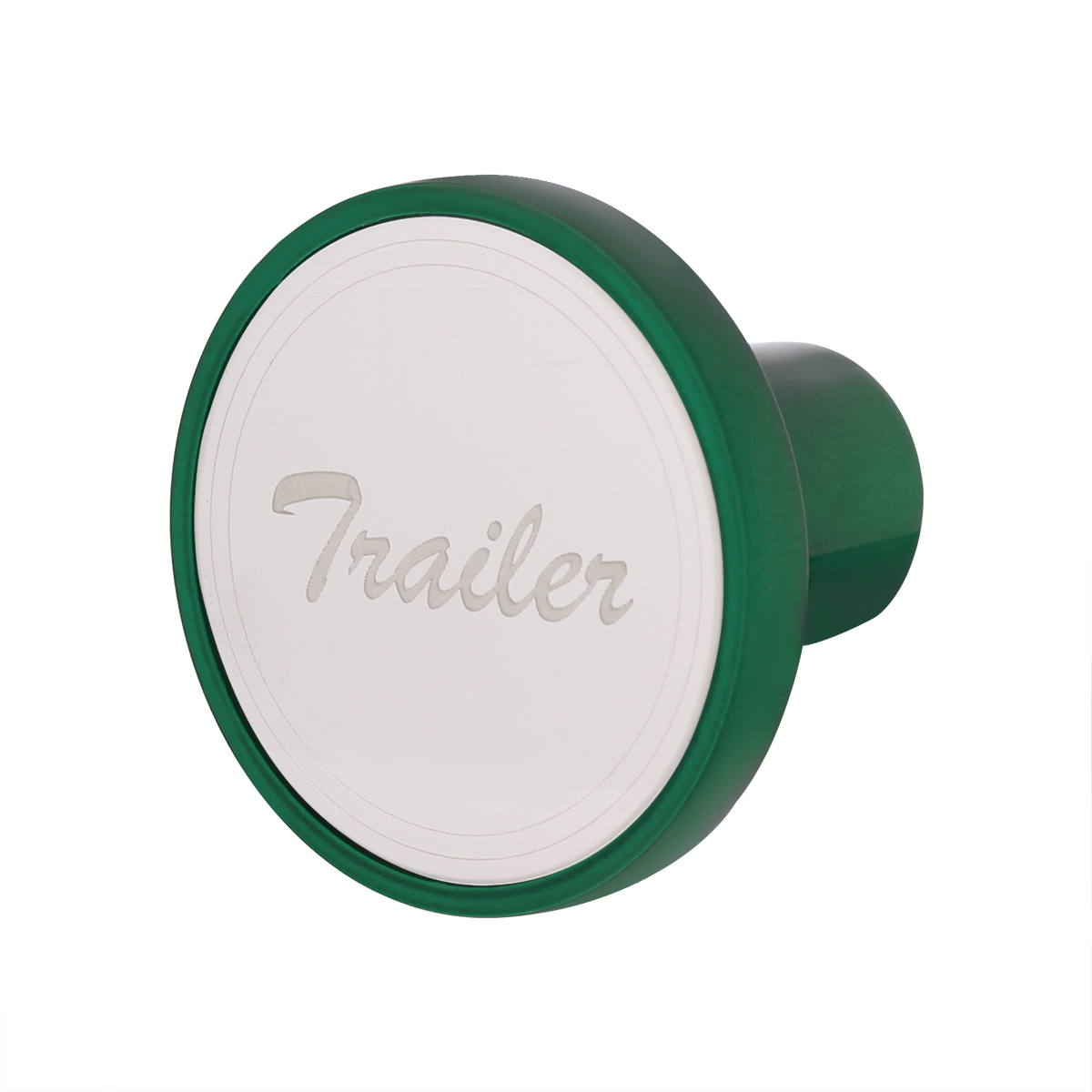 Aluminum Screw-On Air Valve Knob With Stainless Trailer Plaque - Emerald Green - Thumbnail 3