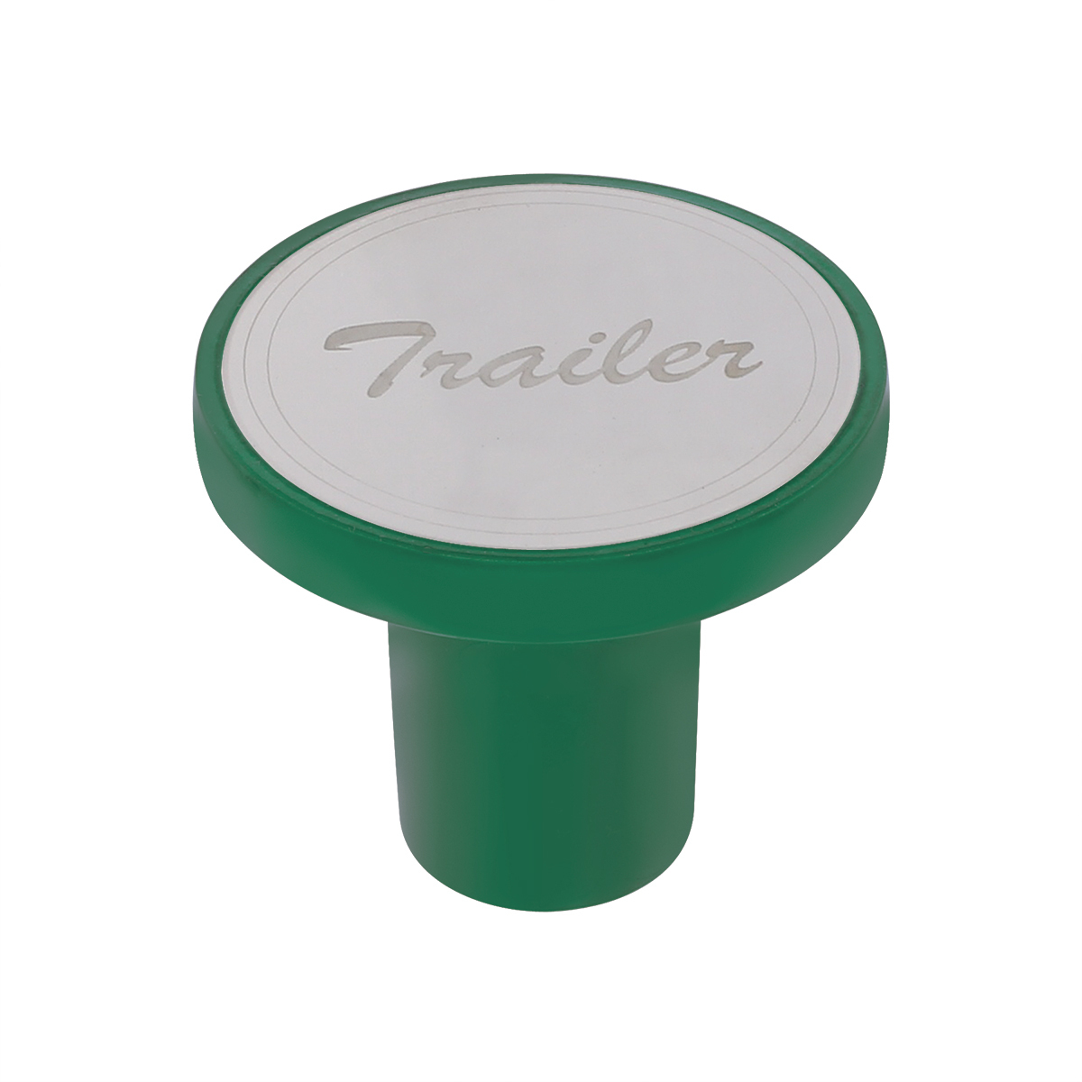 Aluminum Screw-On Air Valve Knob With Stainless Trailer Plaque - Emerald Green - Thumbnail 5