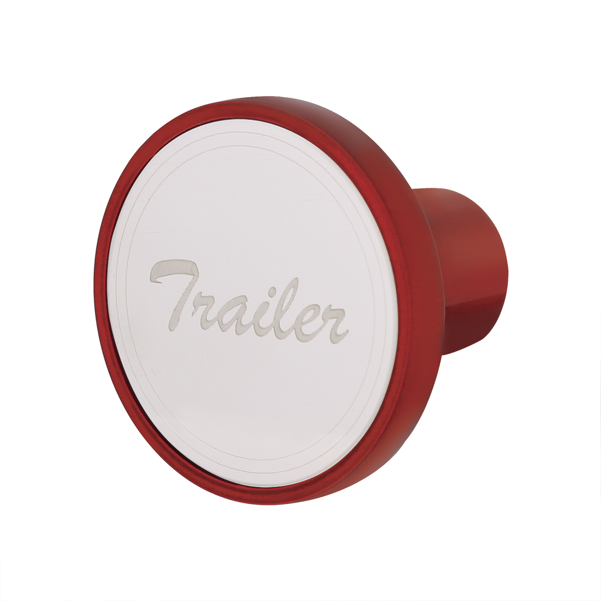 Aluminum Screw-On Air Valve Knob With Stainless Trailer Plaque - Candy Red - Thumbnail 3