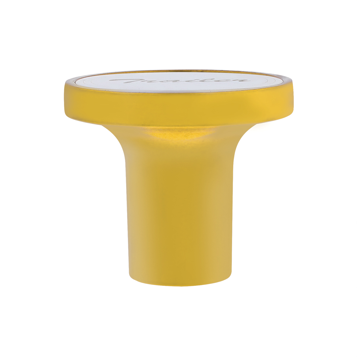 Aluminum Screw-On Air Valve Knob With Stainless Trailer Plaque - Electric Yellow - Thumbnail 2