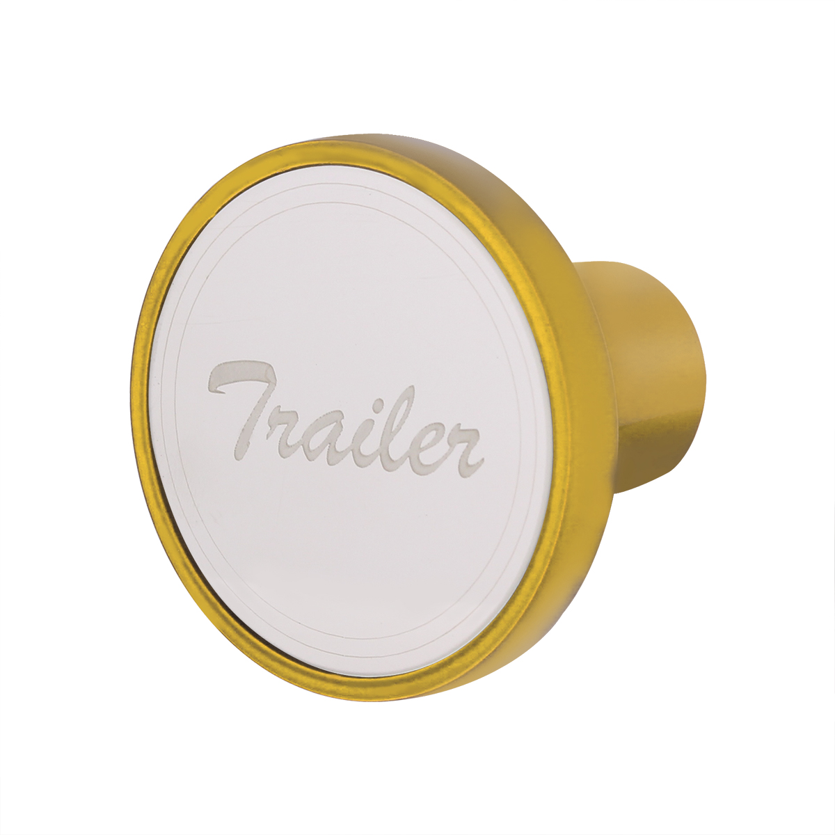 Aluminum Screw-On Air Valve Knob With Stainless Trailer Plaque - Electric Yellow - Thumbnail 3