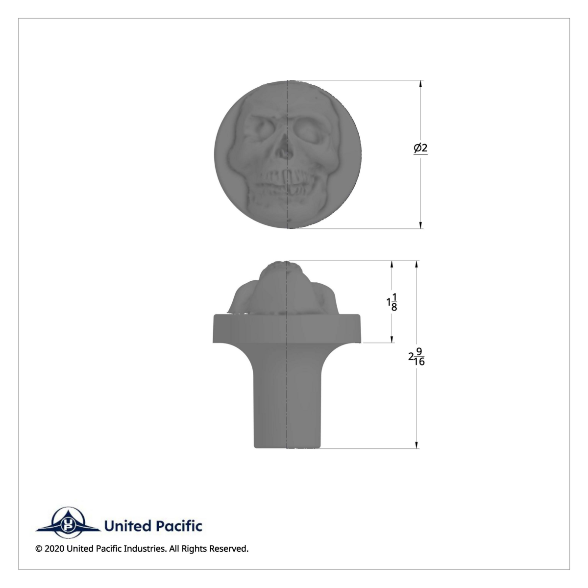 Skull Air Valve Knob - Black - Thumbnail 5