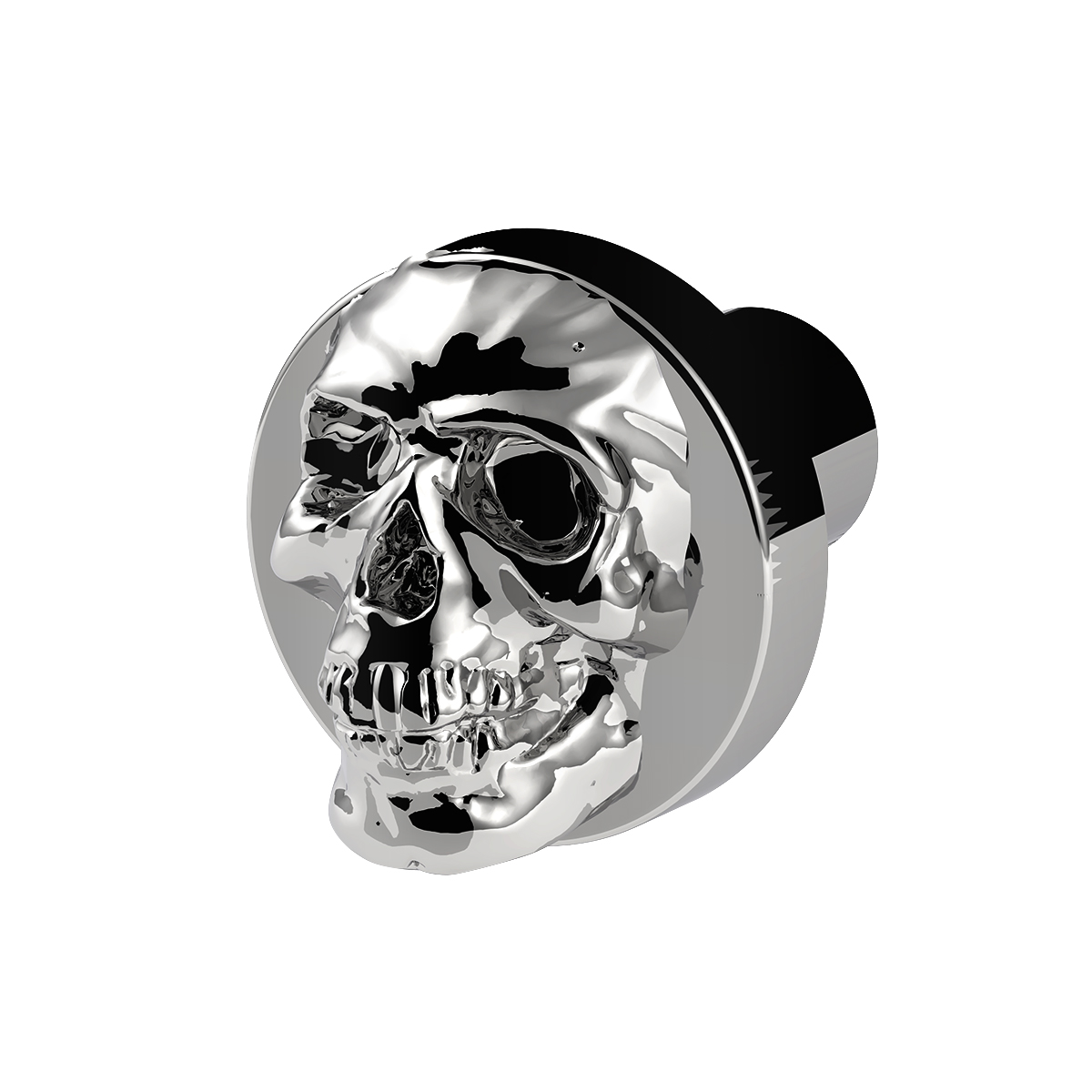 Skull Air Valve Knob - Chrome - Thumbnail 2