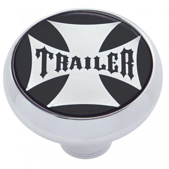 "Trailer" Deluxe Air Valve Knob - Black Maltese Cross Sticker