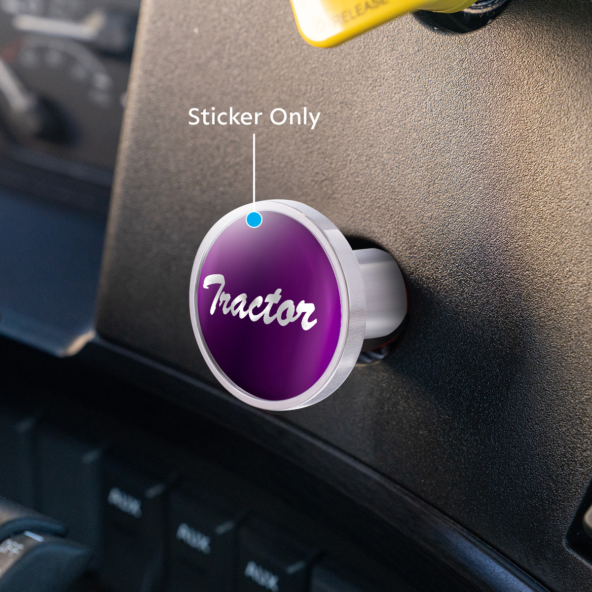 "Tractor" Glossy Air Valve Knob Candy Color Sticker -Candy Purple - Thumbnail 2