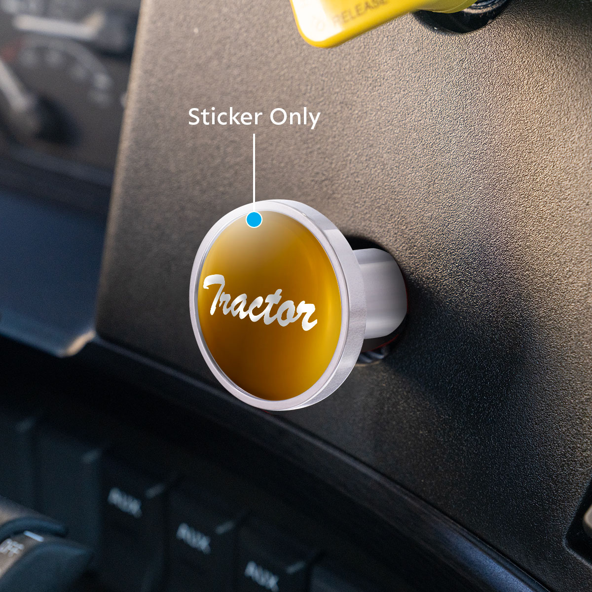 "Tractor" Glossy Air Valve Knob Candy Color Sticker-Pearl White - Thumbnail 2
