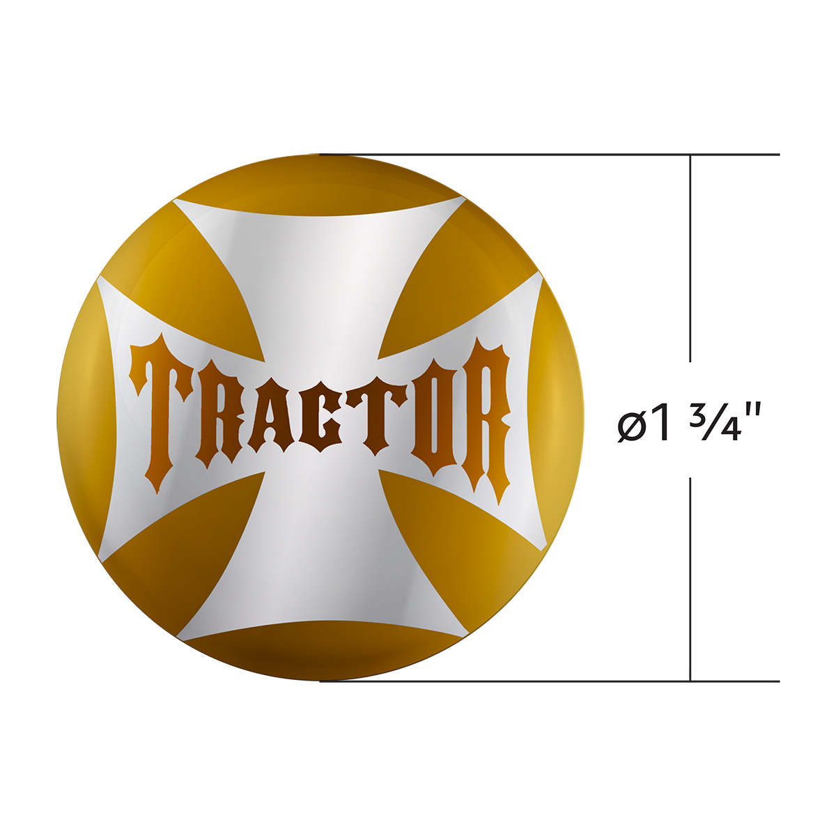 "Tractor" Maltese Cross Air Valve Knob Candy Color Sticker - Electric Yellow - Thumbnail 3