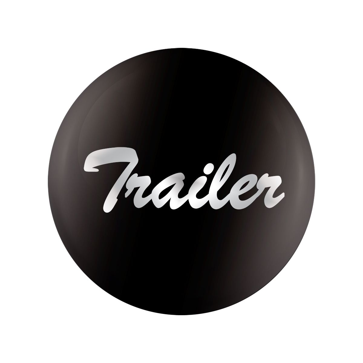 "Trailer" Glossy Air Valve Knob Candy Color Sticker - Glossy Black
