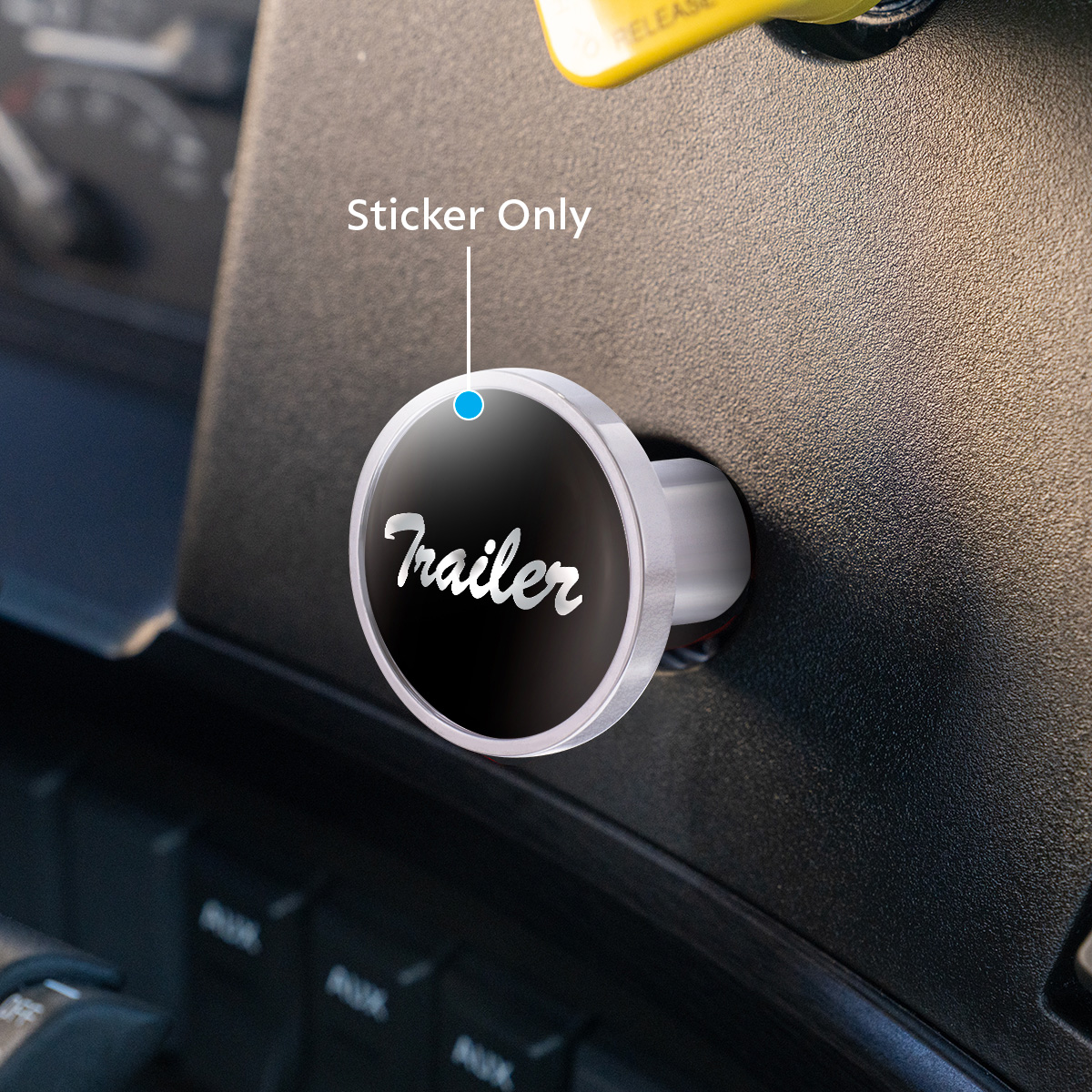 "Trailer" Glossy Air Valve Knob Candy Color Sticker - Glossy Black - Thumbnail 2