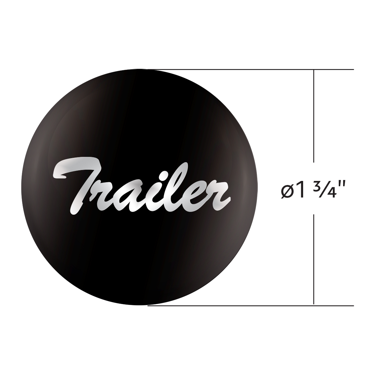 "Trailer" Glossy Air Valve Knob Candy Color Sticker - Glossy Black - Thumbnail 3