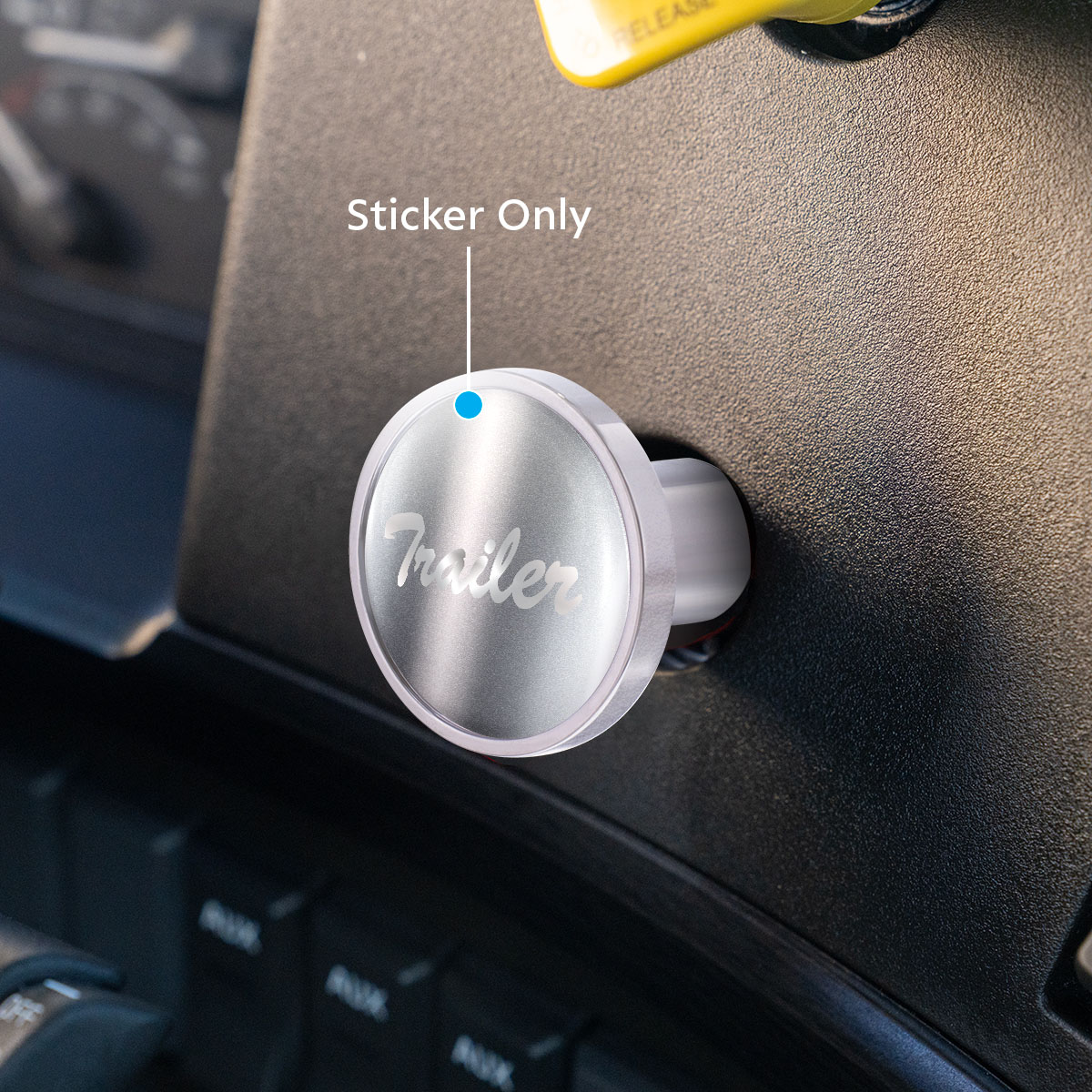 "Trailer" Glossy Air Valve Knob Candy Color Sticker - Liquid Silver - Thumbnail 2