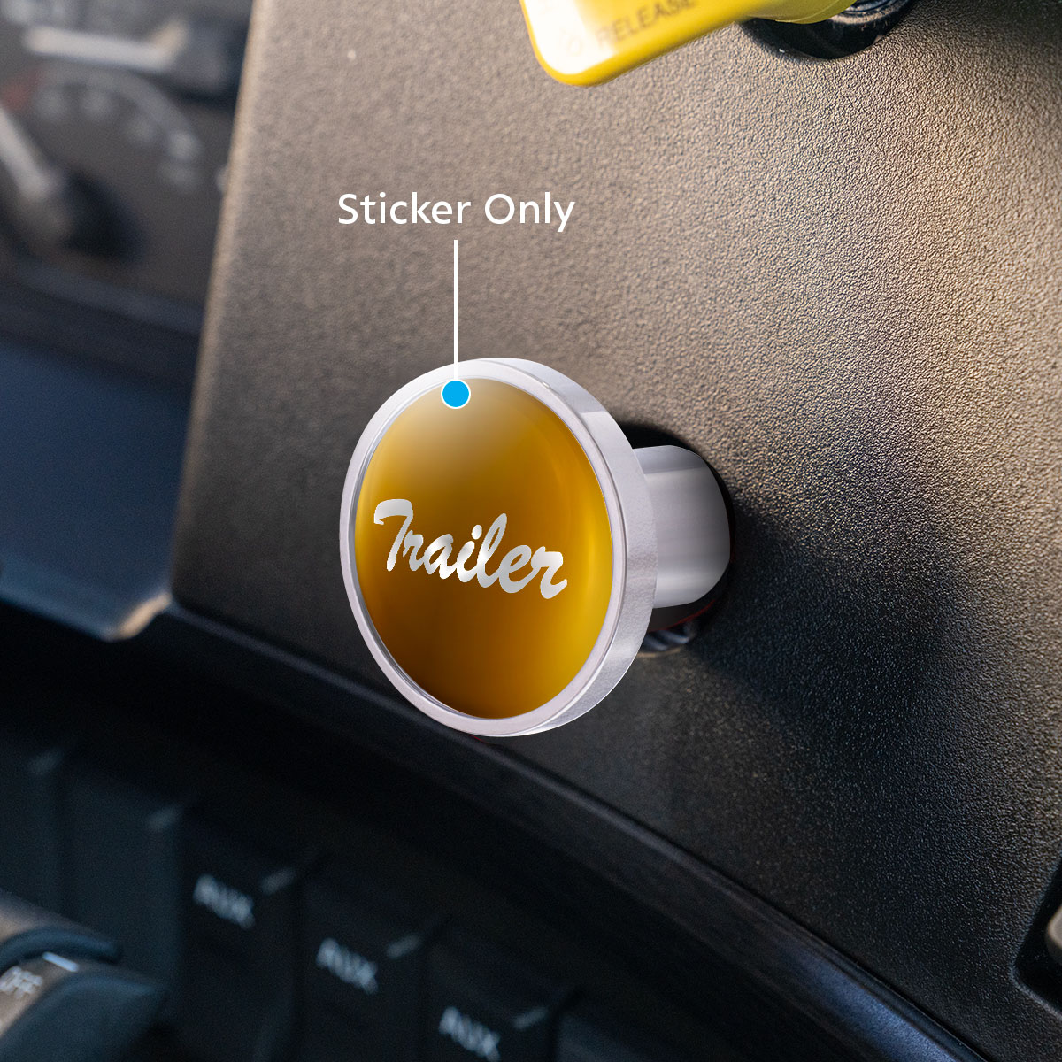 "Trailer" Glossy Air Valve Knob Candy Color Sticker - Electric Yellow - Thumbnail 2