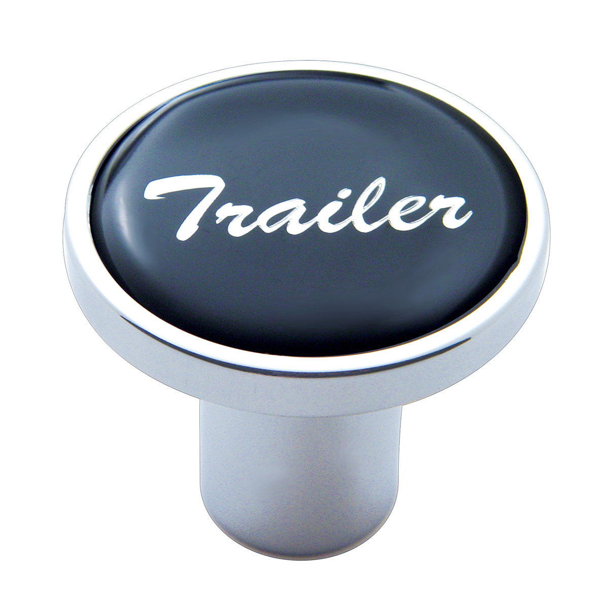 Aluminum Screw-On Air Valve Knob With Glossy Trailer Script Sticker - Black Sticker - Thumbnail 3