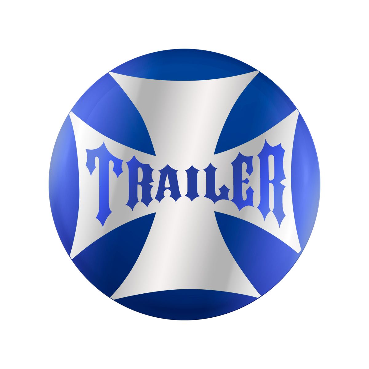 "Trailer" Maltese Cross Air Valve Knob Candy Color Sticker Only- Indigo Blue
