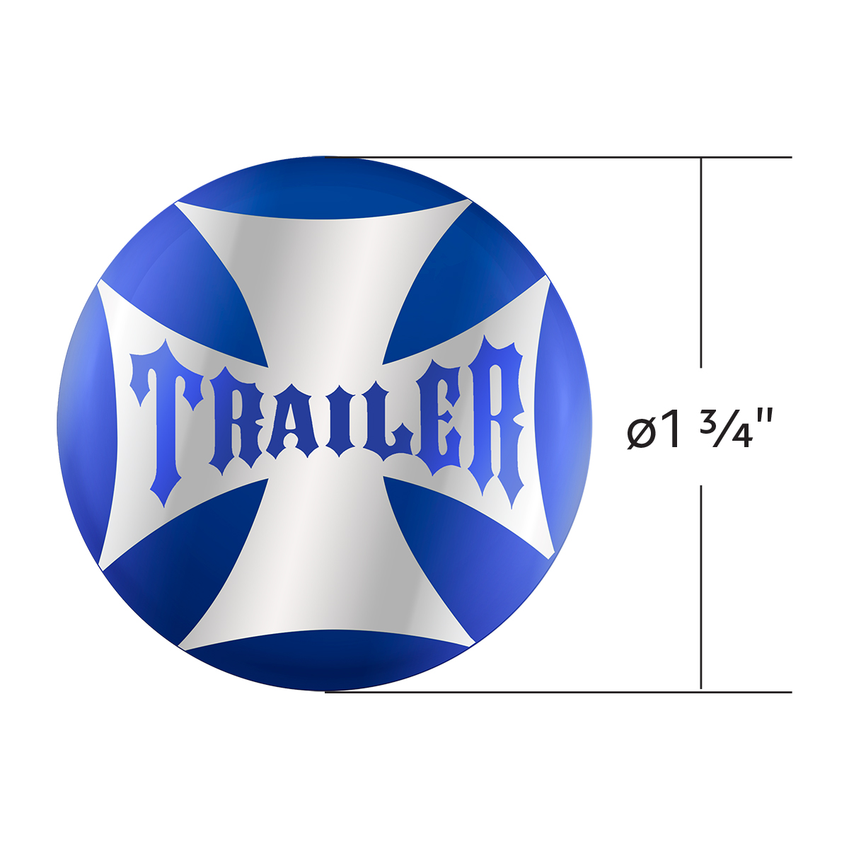 "Trailer" Maltese Cross Air Valve Knob Candy Color Sticker Only- Indigo Blue - Thumbnail 3