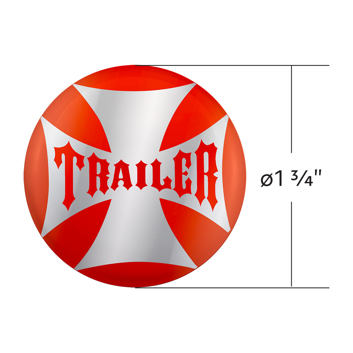 "Trailer" Maltese Cross Air Valve Knob Candy Color Sticker Only- Cadmium Orange - Thumbnail 3
