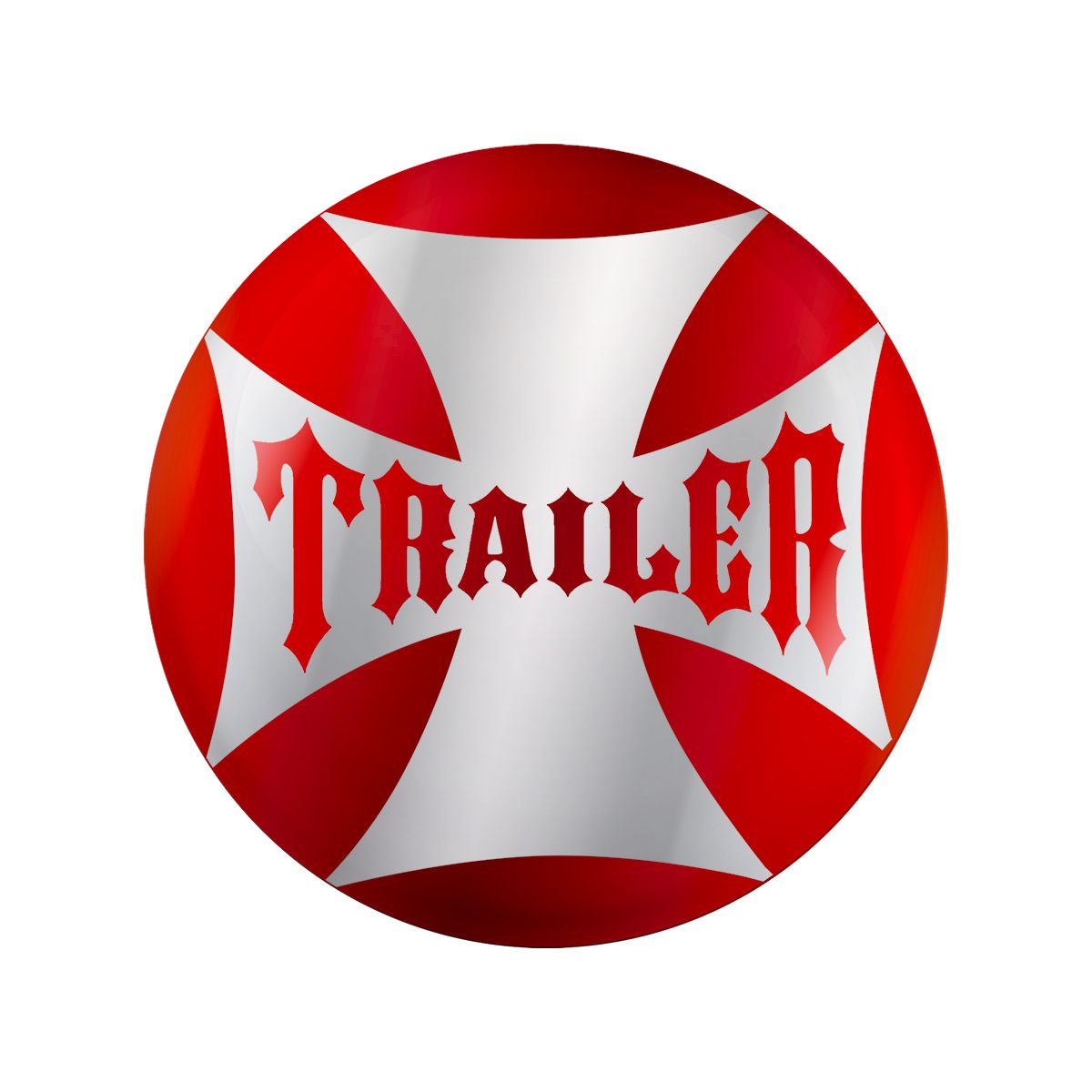 "Trailer" Maltese Cross Air Valve Knob Candy Color Sticker Only - Candy Red