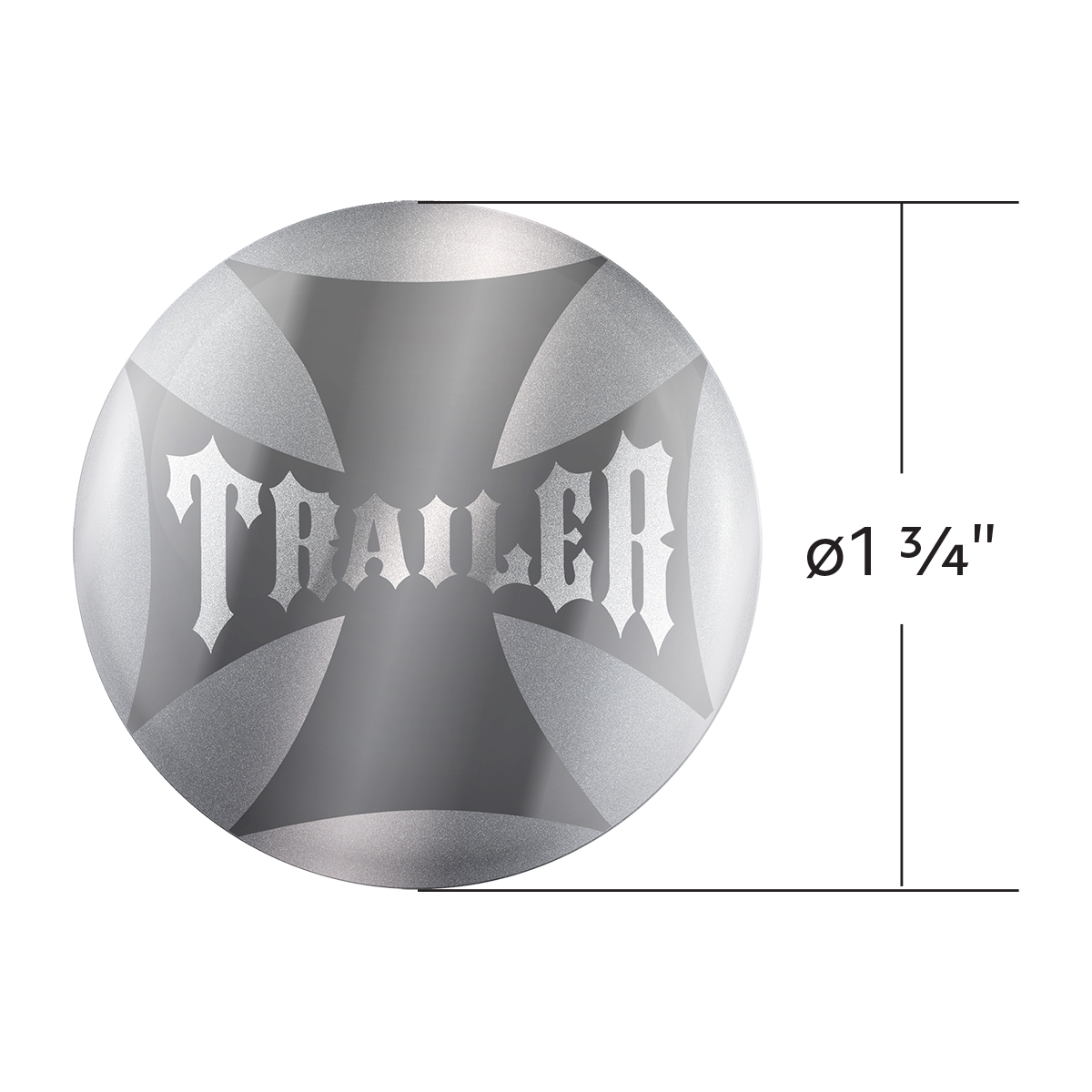 "Trailer" Maltese Cross Air Valve Knob Candy Color Sticker Only - Liquid Silver - Thumbnail 3