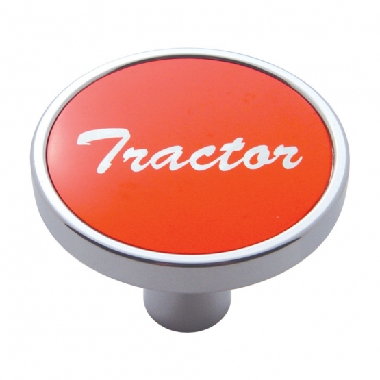 "Tractor" Short Air Valve Knob - Red Aluminum Sticker