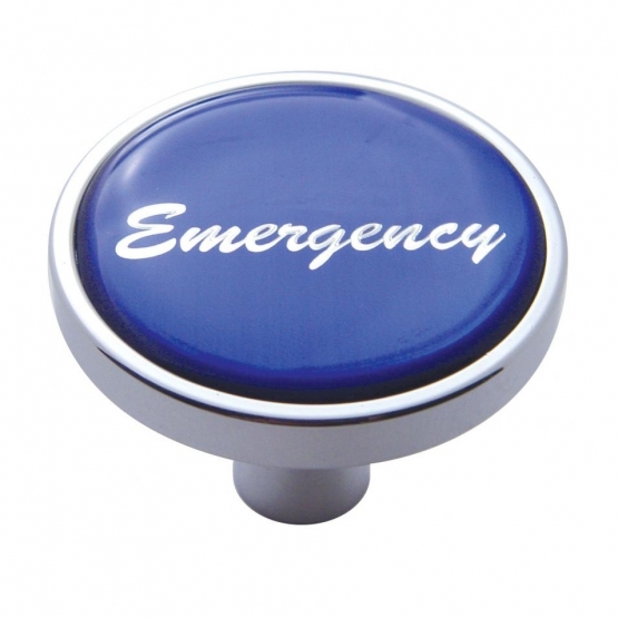 "Emergency" Short Air Valve Knob - Blue Glossy Sticker