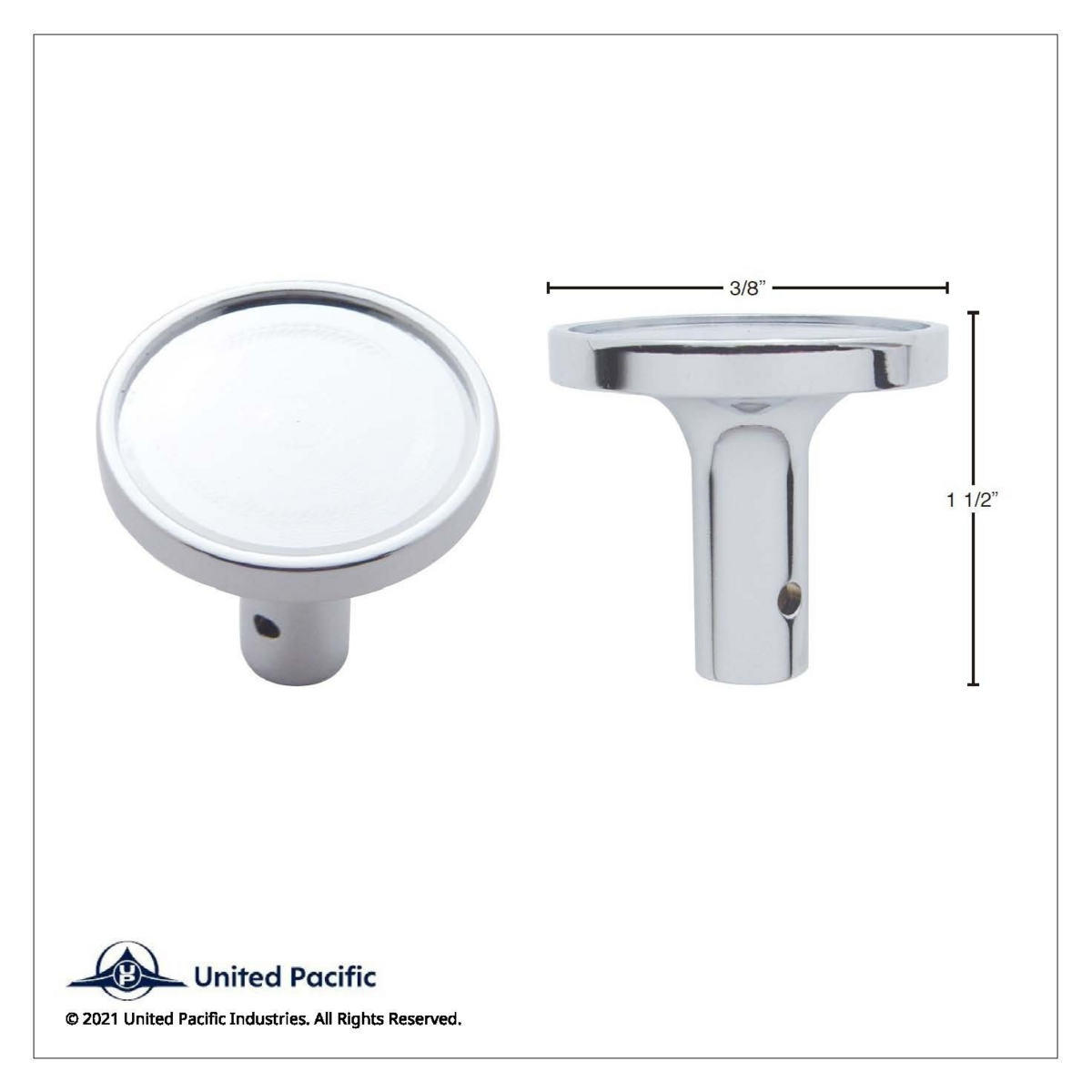 "Tractor" Long Air Valve Knob - Silver Glossy Sticker - Thumbnail 2