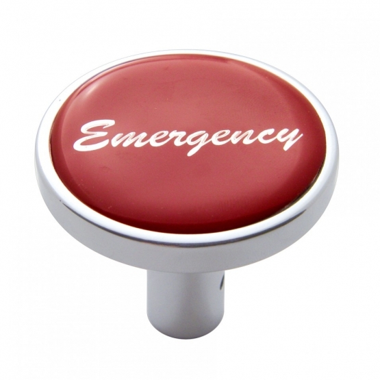 "Emergency" Long Air Valve Knob - Red Glossy Sticker