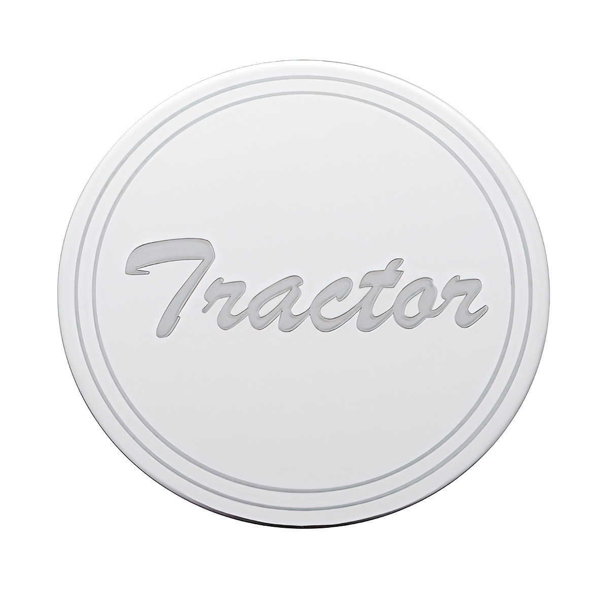"Tractor" Stainless Air Valve Knob Plaque Only - Cursive Script - Thumbnail 2