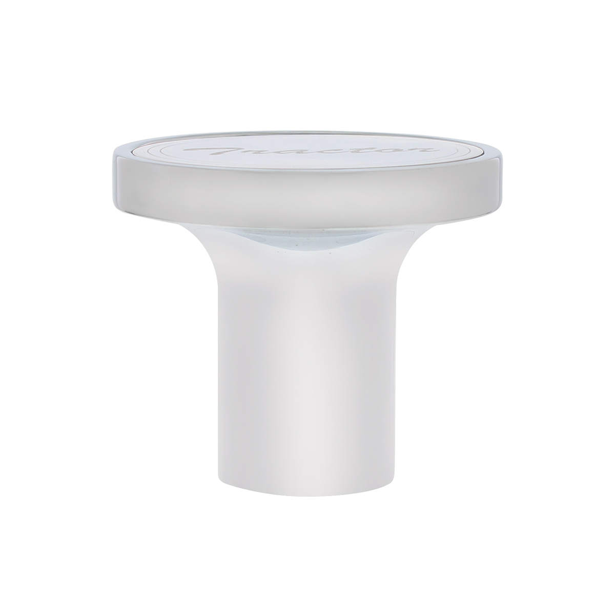 Aluminum Screw-On Air Valve Knob With Stainless Tractor Plaque - Chrome - Thumbnail 2