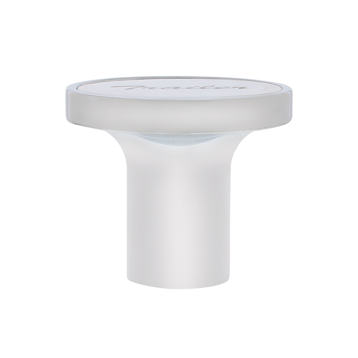 Aluminum Screw-On Air Valve Knob With Stainless Trailer Plaque - Chrome - Thumbnail 2