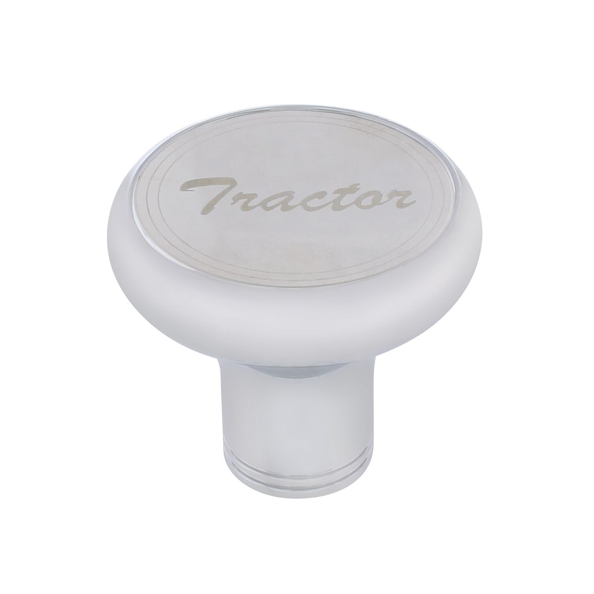 "Tractor" Deluxe Air Valve Knob - Stainless Plaque With Cursive Script