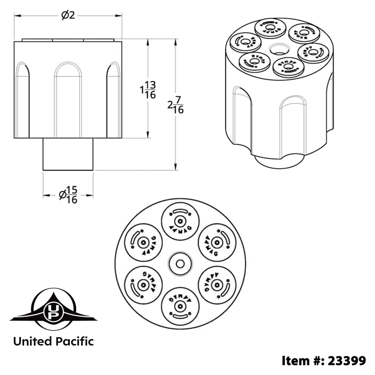 Chrome Aluminum Gun Barrel Air Valve Knob - Screw-On - Thumbnail 10