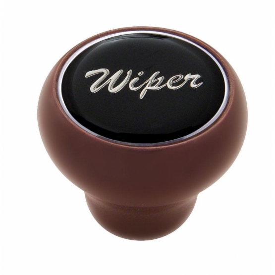 "Wiper" Wood Deluxe Dash Knob - Black Glossy Sticker