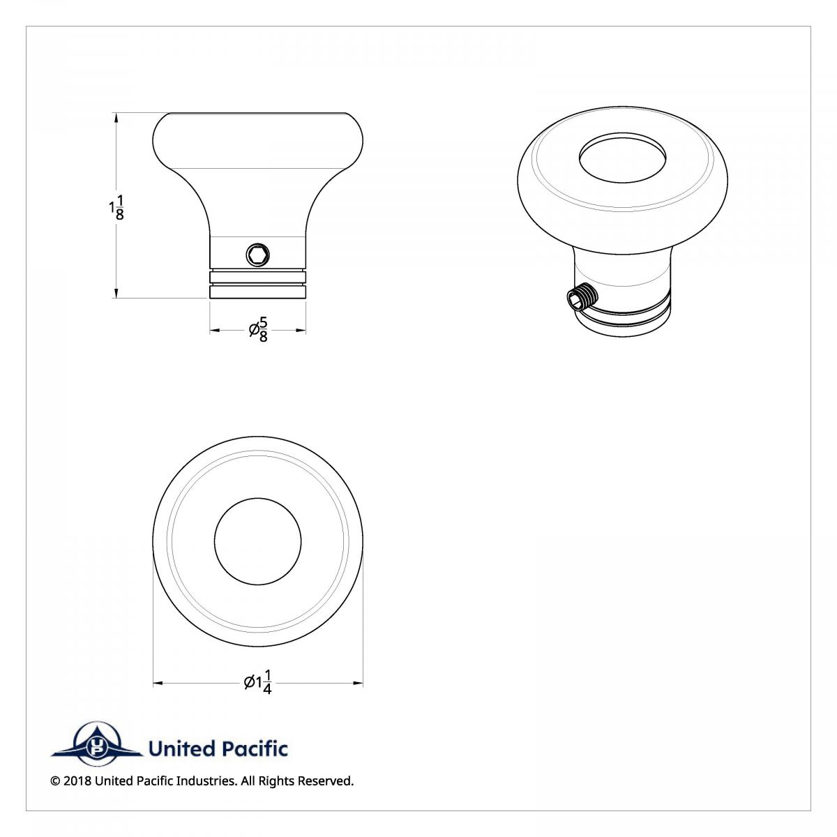 Small Deluxe Dash Knob - Indented - Thumbnail 3