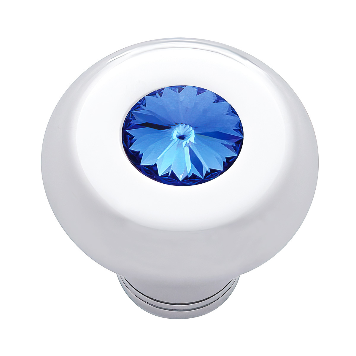 Small Deluxe Dash Knob With Blue Crystal - Thumbnail 2