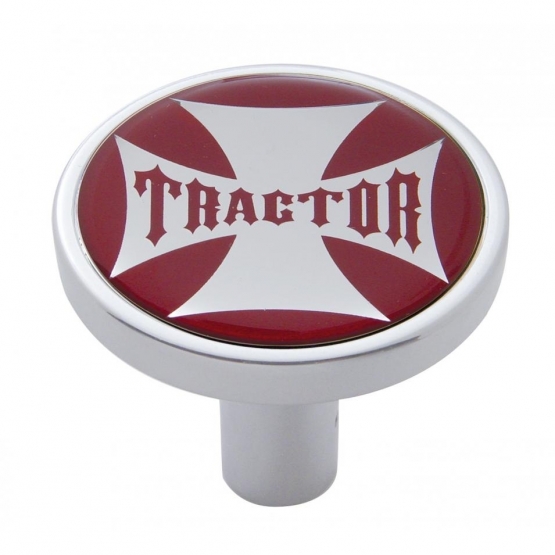 "Tractor" Long Air Valve Knob - Red Maltese Cross Sticker
