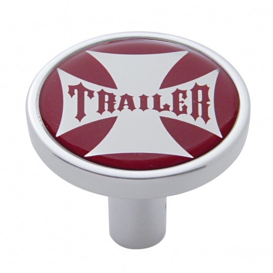 "Trailer" Long Air Valve Knob - Red Maltese Cross Sticker