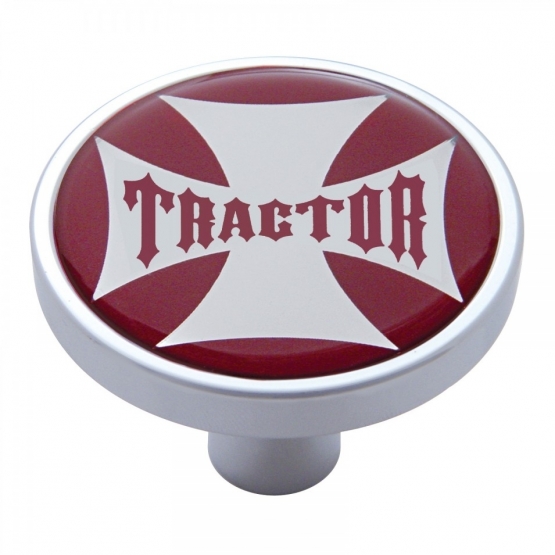"Tractor" Short Air Valve Knob - Red Maltese Cross Sticker