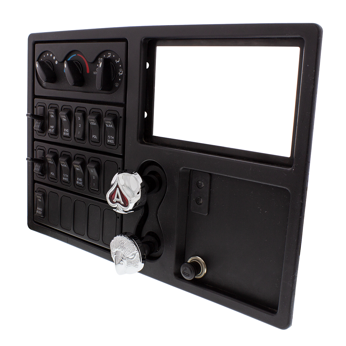 Ace Of Spades Air Valve Knob - Chrome With Red Inlay - Thumbnail 4