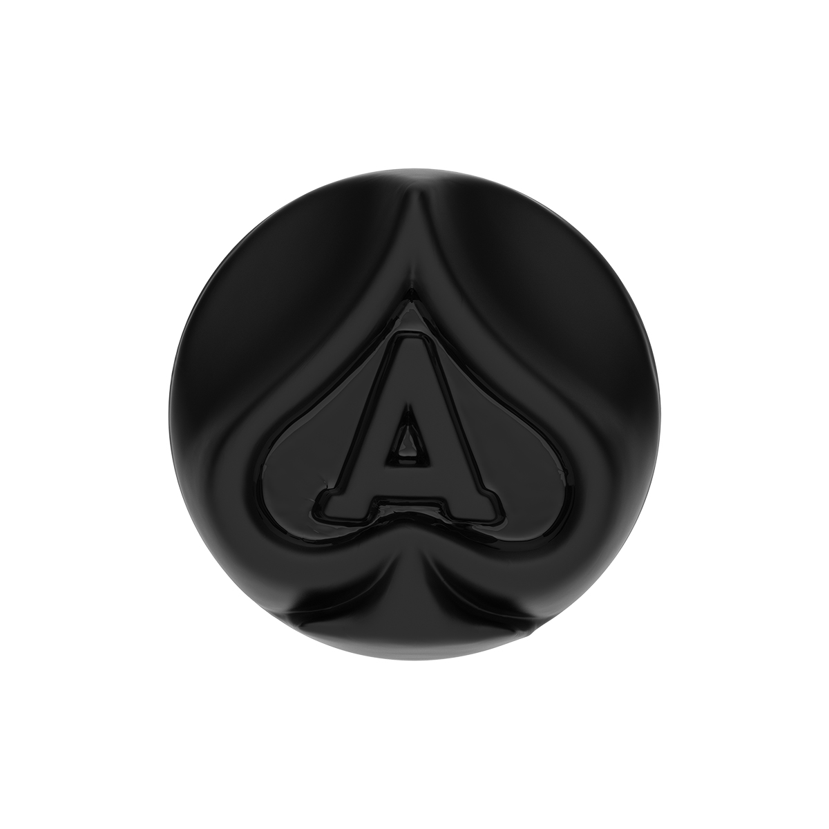 Ace Of Spades Air Valve Knob - Matte Black With Gloss Black Inlay - Thumbnail 2