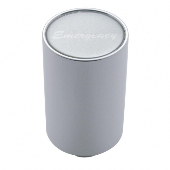 "Emergency" 3" Air Valve Knob - Silver Aluminum Sticker