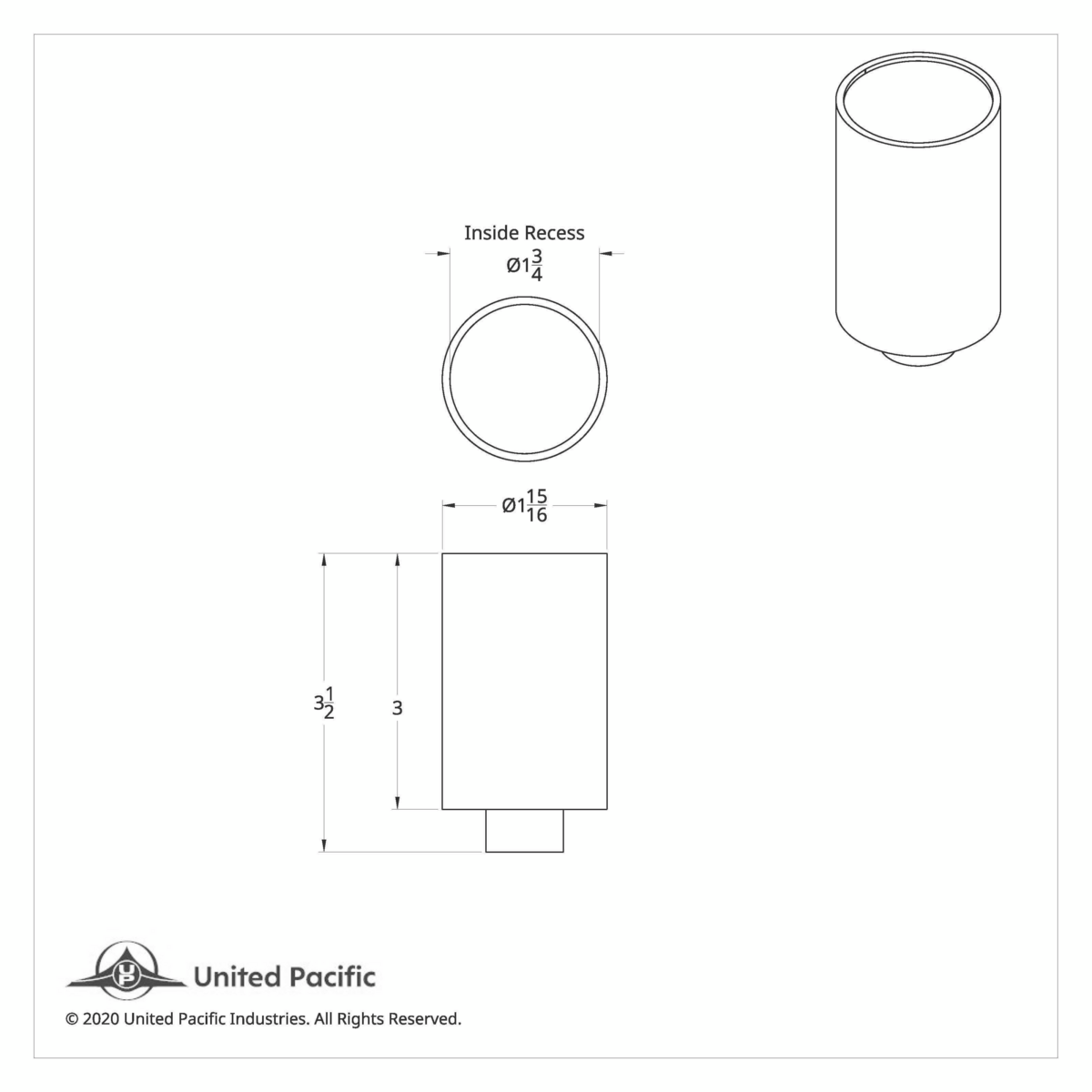 "Trailer" 3" Air Valve Knob - Stainless Plaque With Cursive Script - Thumbnail 3