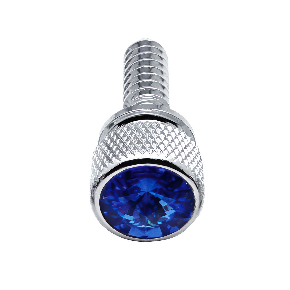 1/4"-20 Knurled Head Dash Screw For Peterbilt - Blue Crystal (14-Pack)