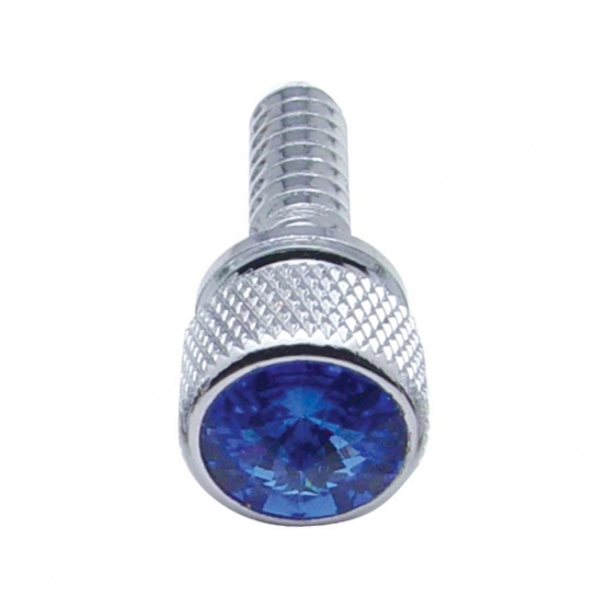 1/4"-20 Knurled Head Dash Screw For Peterbilt - Blue Crystal (Bulk)
